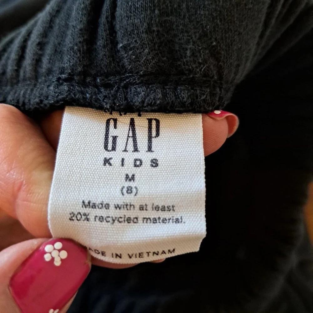 Nike Girls Sweatshirt and Gap Joggers Set Black Pink Leopard Logo Kids Medium